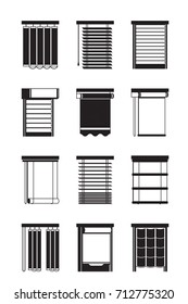 Different interior blinds - vector illustration 