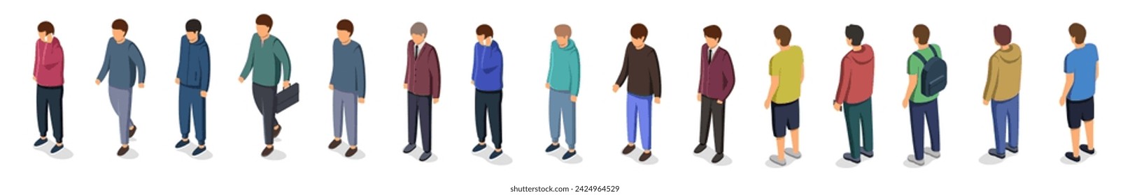 Different isomeric people vector set