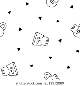 Different keys with keychain. Seamless pattern. Coloring Page. Home rental, property. Hand drawn style. Vector drawing. Design ornaments.