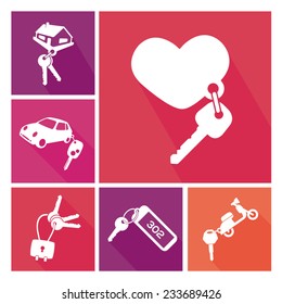 different keys set icons