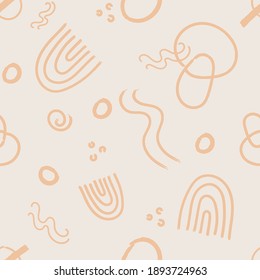 Different kids abstract figures vector seamless pattern for textile prints, typography and kids design