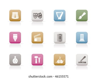 Different kind of art icons - vector icon set