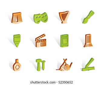 Different kind of art icons - vector icon set