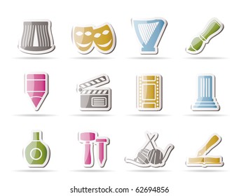 Different kind of art icons - vector icon set