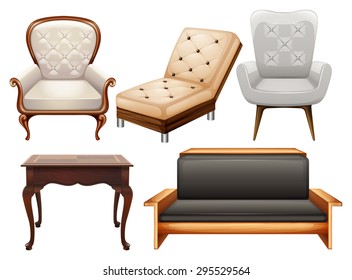 Different kind of chairs in luxury designs