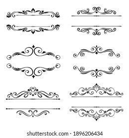 Different kind of Decorative Ornaments Vector icons. Flat style vector illustration isolated on white background.