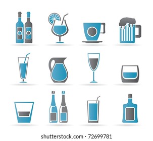 different kind of drink icons - vector icon set