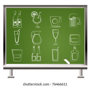 different kind of drink icons - vector icon set