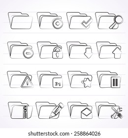 Different kind of folder icons - vector icon set