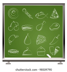 Different kind of food icons - vector icon set