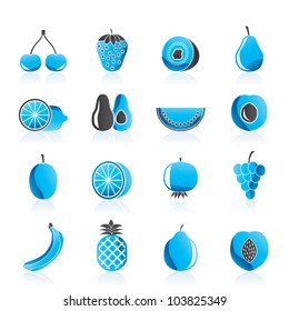 Different kind of fruit and  icons - vector icon set