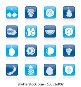 Different kind of fruit and  icons - vector icon set