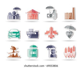 different kind of insurance and risk icons - vector icon set