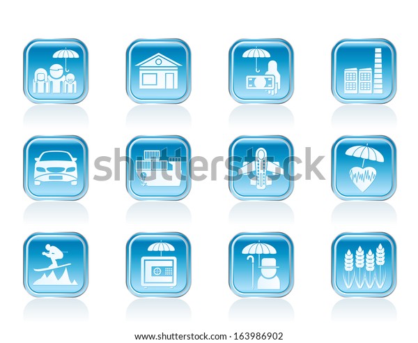 different kind of insurance and risk icons - vector\
icon set