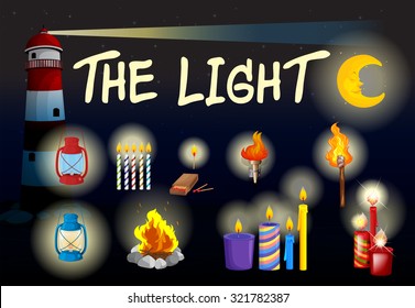 Different kind of lights illustration