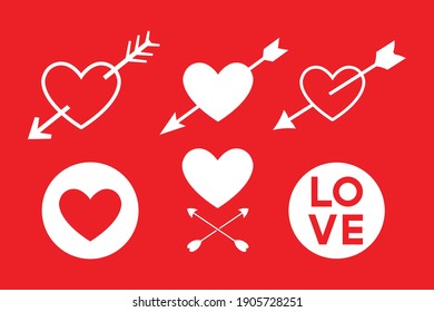 Different kind of love vector icons. Flat style vector illustration isolated on white background.