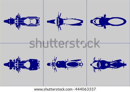 Different kind motorcycle icon set