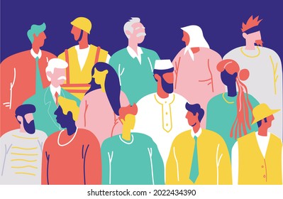 Different kind of peoples in society illustration concept vector