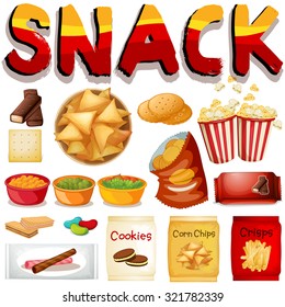Different kind snack illustration