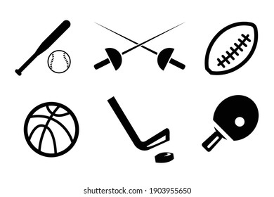 Different kind of sport icons. Flat style vector illustration isolated on white background.