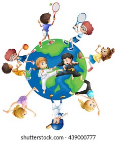 Different kind of sports around the world illustration
