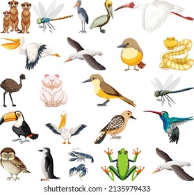 Different kinds of animals collection illustration