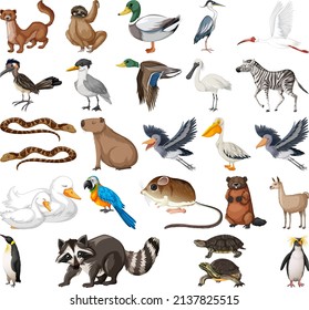 Different kinds of animals collection illustration