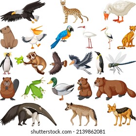 Different kinds of animals collection illustration