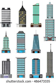 different kinds of buildings cartoon