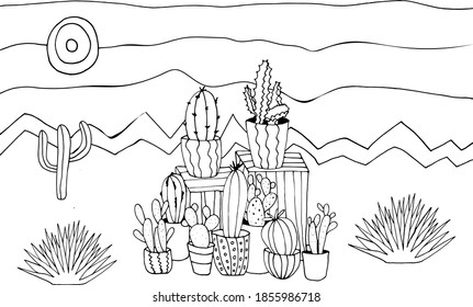 coloring page desert images stock photos vectors shutterstock