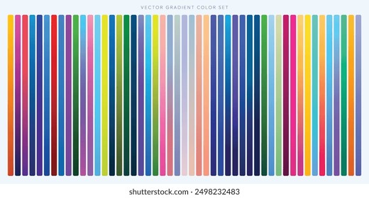 Different kinds of color gradients in lines, vector art