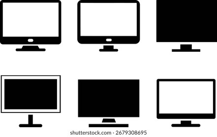 Diferentes tipos de pantallas de computadora y Ilustraciones vectoriales de monitor