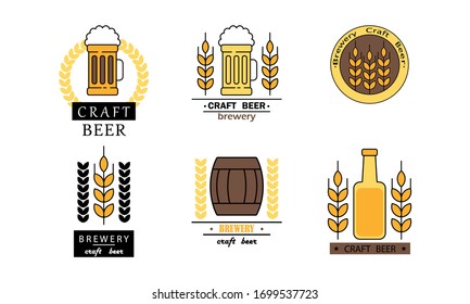 Different kinds of craft beer with titles for brewery or menu