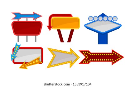 Different Kinds Of Cursors And Empty Advertisment Vector Illustration Set