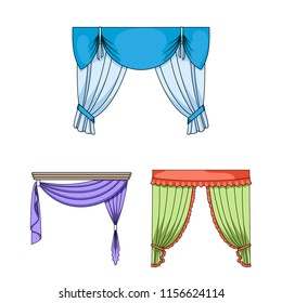 Different Kinds Curtains Cartoon Icons Set Stock Vector (royalty Free 