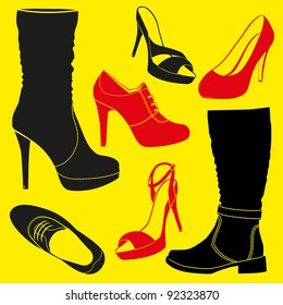 Different kinds of footwear