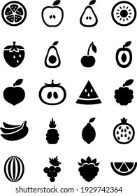 Different kinds of fruit, illustration, vector on white background.