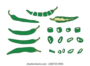 Diferentes clases de ajíes verdes