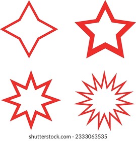 içi boş farklı çeşitlerde yıldız vektörleri. different kinds of hollow star vectors