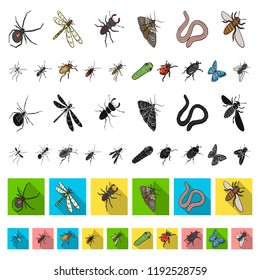 Different kinds of insects cartoon icons in set collection for design. Insect arthropod vector isometric symbol stock web illustration.