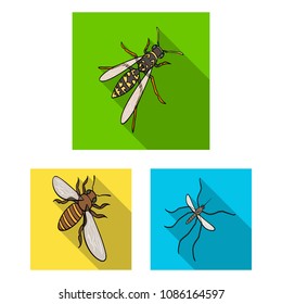 Different Kinds Insects Flat Icons Set Stock Vector Royalty Free