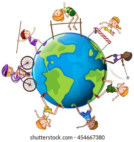 Different kinds of sports around the world illustration