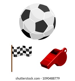 Different kinds of sports cartoon icons in set collection for design. Sport equipment vector symbol stock web illustration.