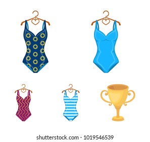 Different kinds of swimsuits. Swimsuits set collection icons in cartoon style vector symbol stock illustration web.