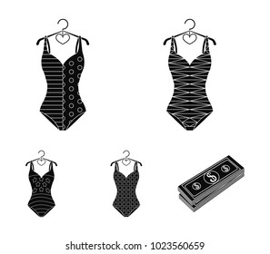 Different kinds of swimsuits. Swimsuits set collection icons in black style vector symbol stock illustration web.
