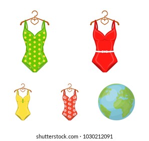 Different kinds of swimsuits. Swimsuits set collection icons in cartoon style vector symbol stock illustration web.