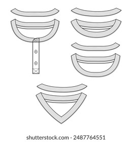 Different kinds of T shirt rib neck vector illustration 
