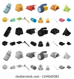 Different kinds of tents cartoon icons in set collection for design. Temporary shelter and housing vector symbol stock web illustration.