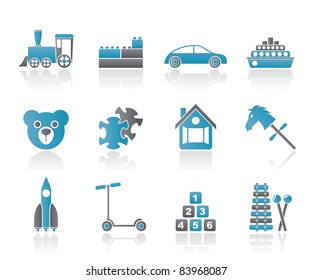 Different Kinds of Toys Icons - Vector Icon Set