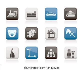 Different Kinds of Toys Icons - Vector Icon Set